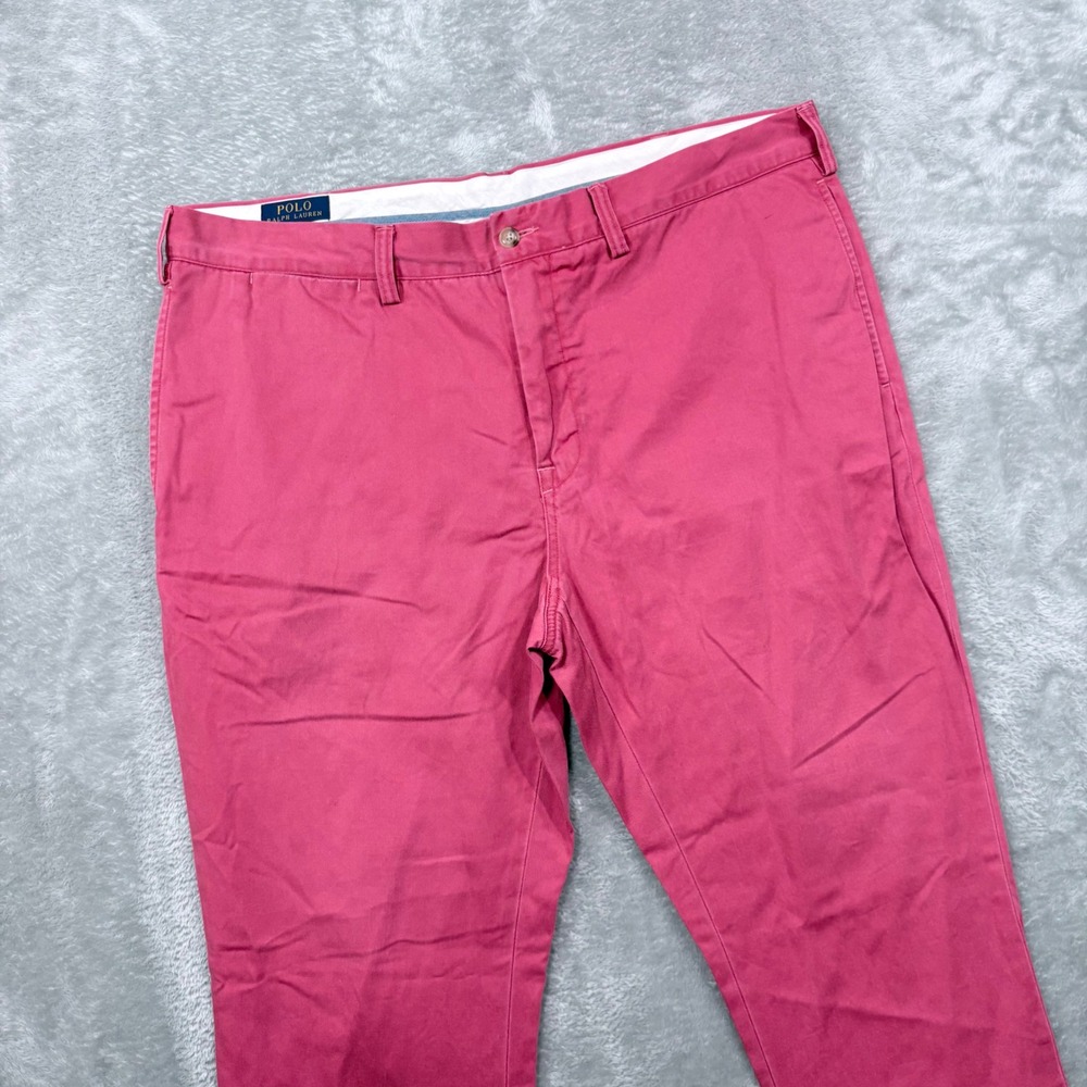 Polo Ralph Lauren Bedford Chino Mens 38x32 Pink Slim Fit Cotton Twill Pants